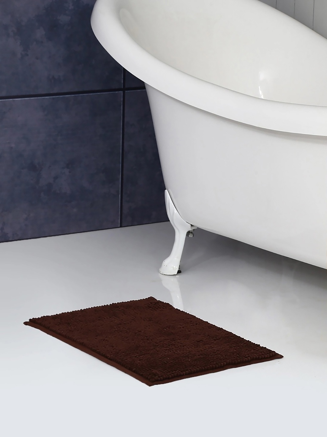 

Home Centre Brown Printed Poppy Chennile Loop Bath Mat