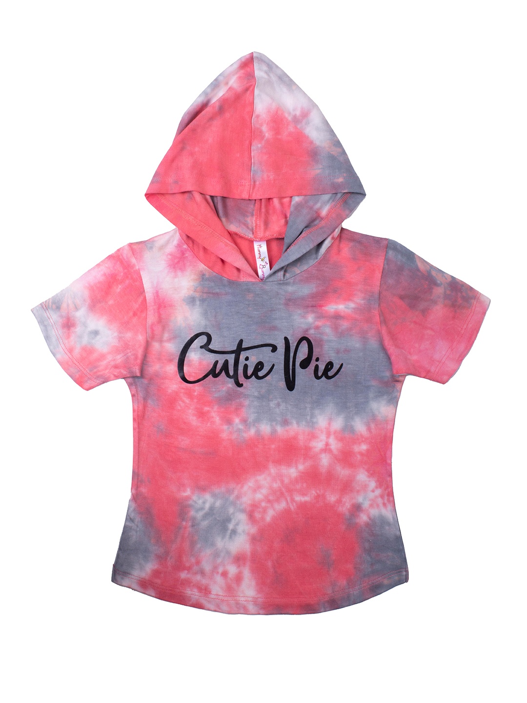 

Hunny Bunny Girls Grey & Pink Tie and Dye Regular Hooded Top