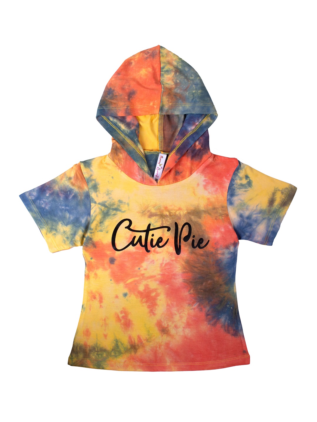 

Hunny Bunny Girls Orange & Yellow Tie and Dye Regular Hooded Top