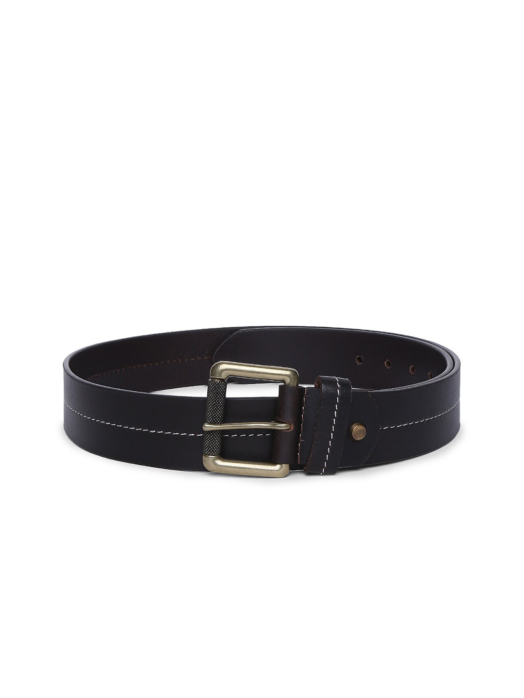 

BYFORD by Pantaloons Men Black Woven Design Leather Belt