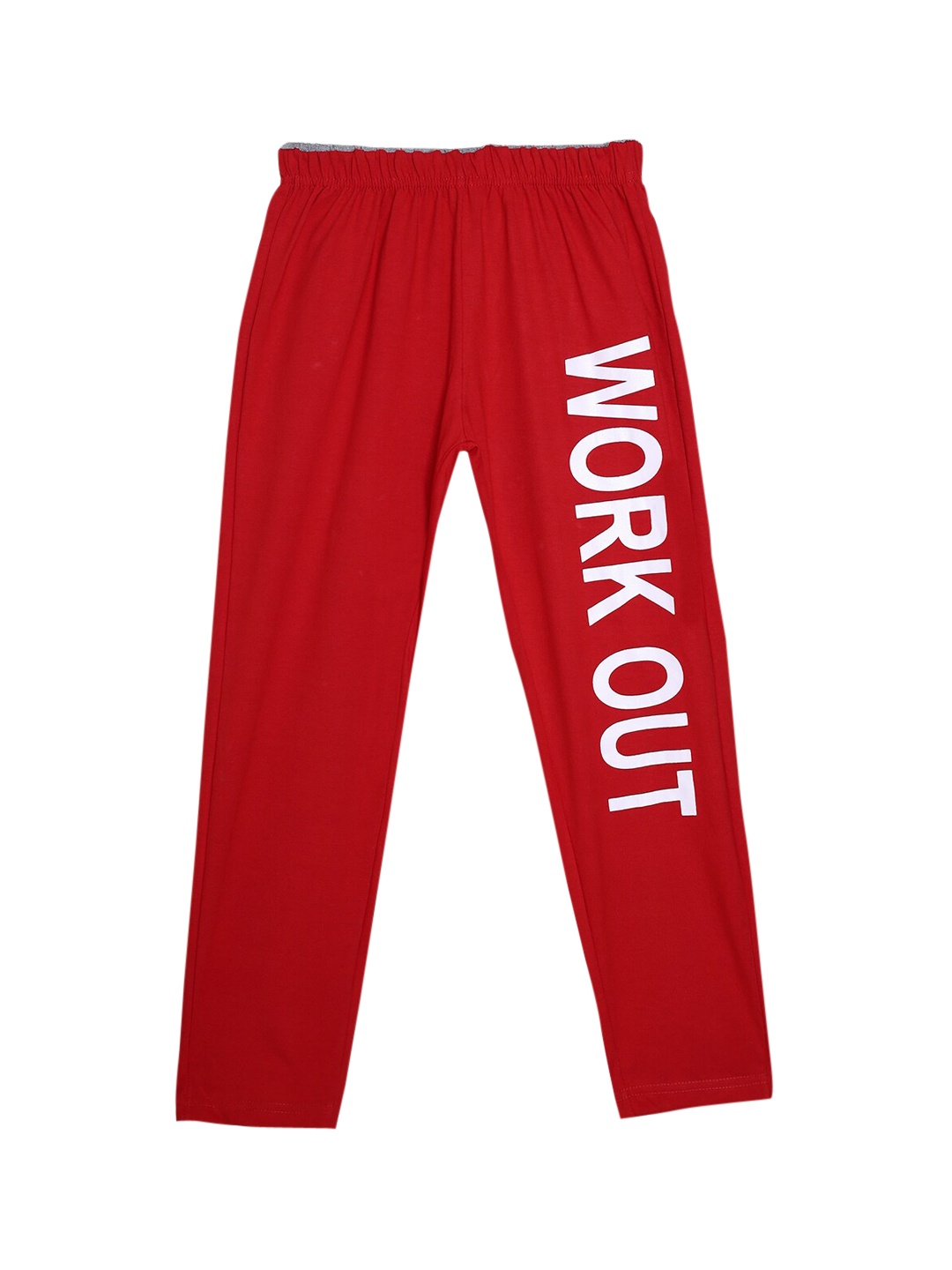 

SWEET ANGEL Girls Red & White Typography Printed Straight-Fit Pure Cotton Track Pants