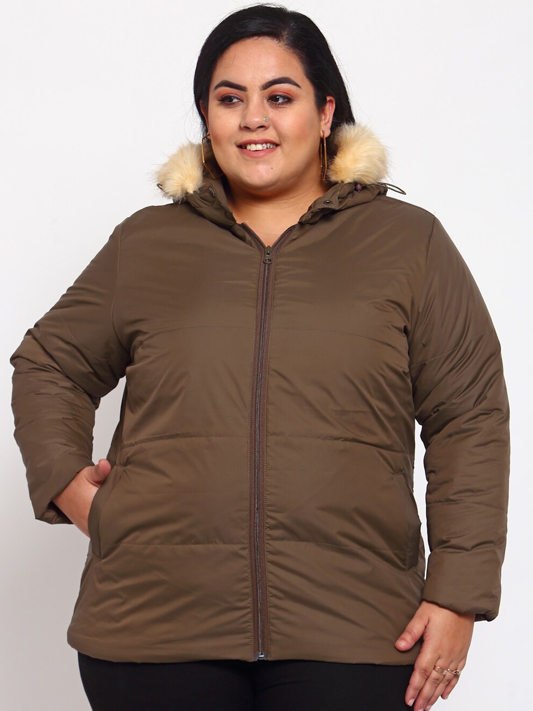 

plusS Woman Brown Puffer Jacket