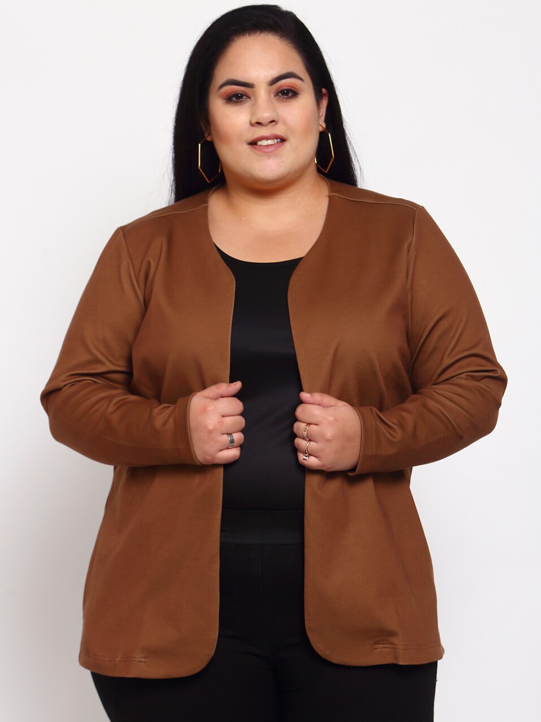 

plusS Women Brown Tailored Jacket