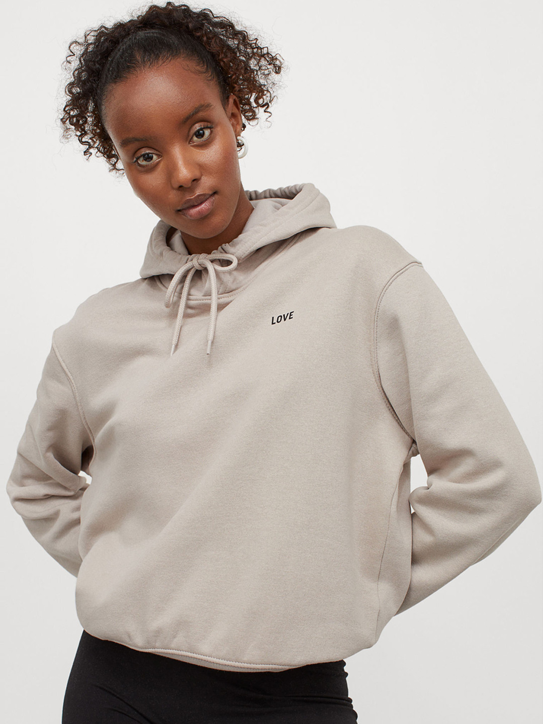 

H&M Women Beige Hoodie