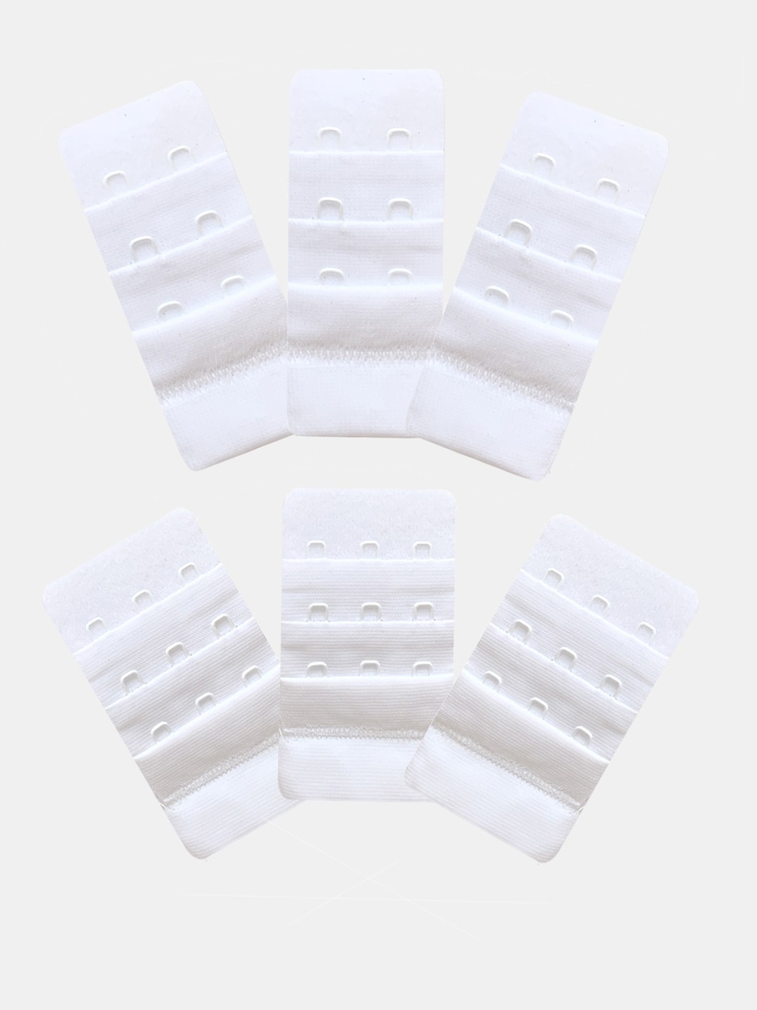 

Inner Sense Women Pack Of 6 White Solid Hook & Eye Bra Extenders