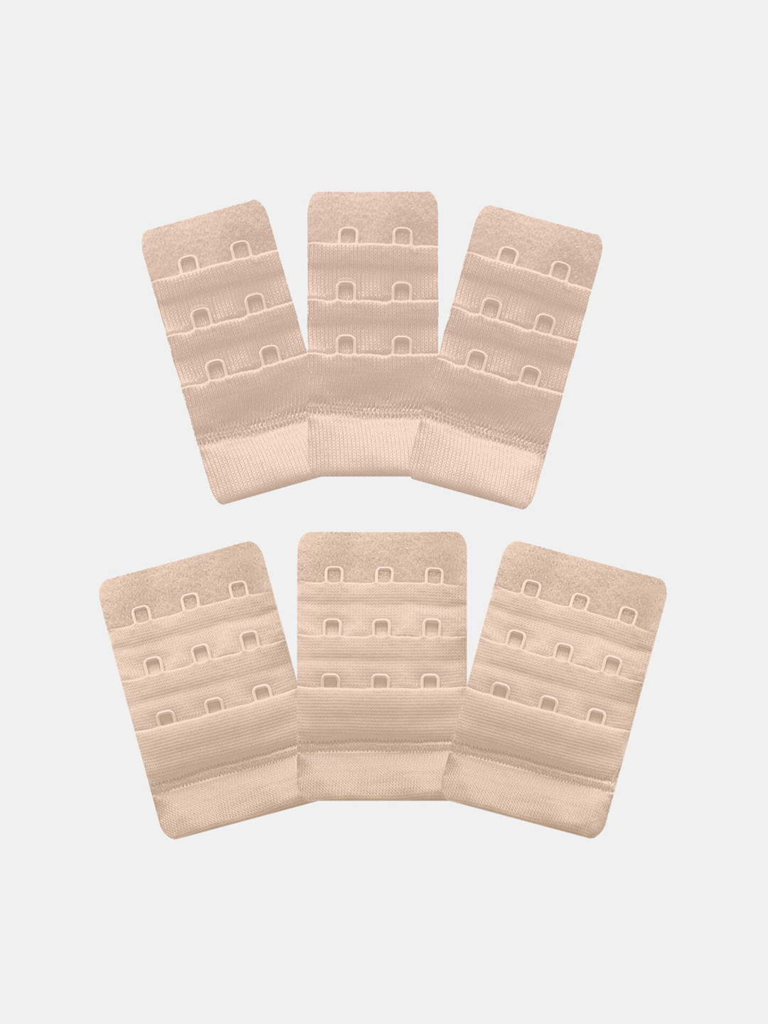 

Inner Sense Women Pack Of 6 Beige Solid Hook & Eye Bra Extenders