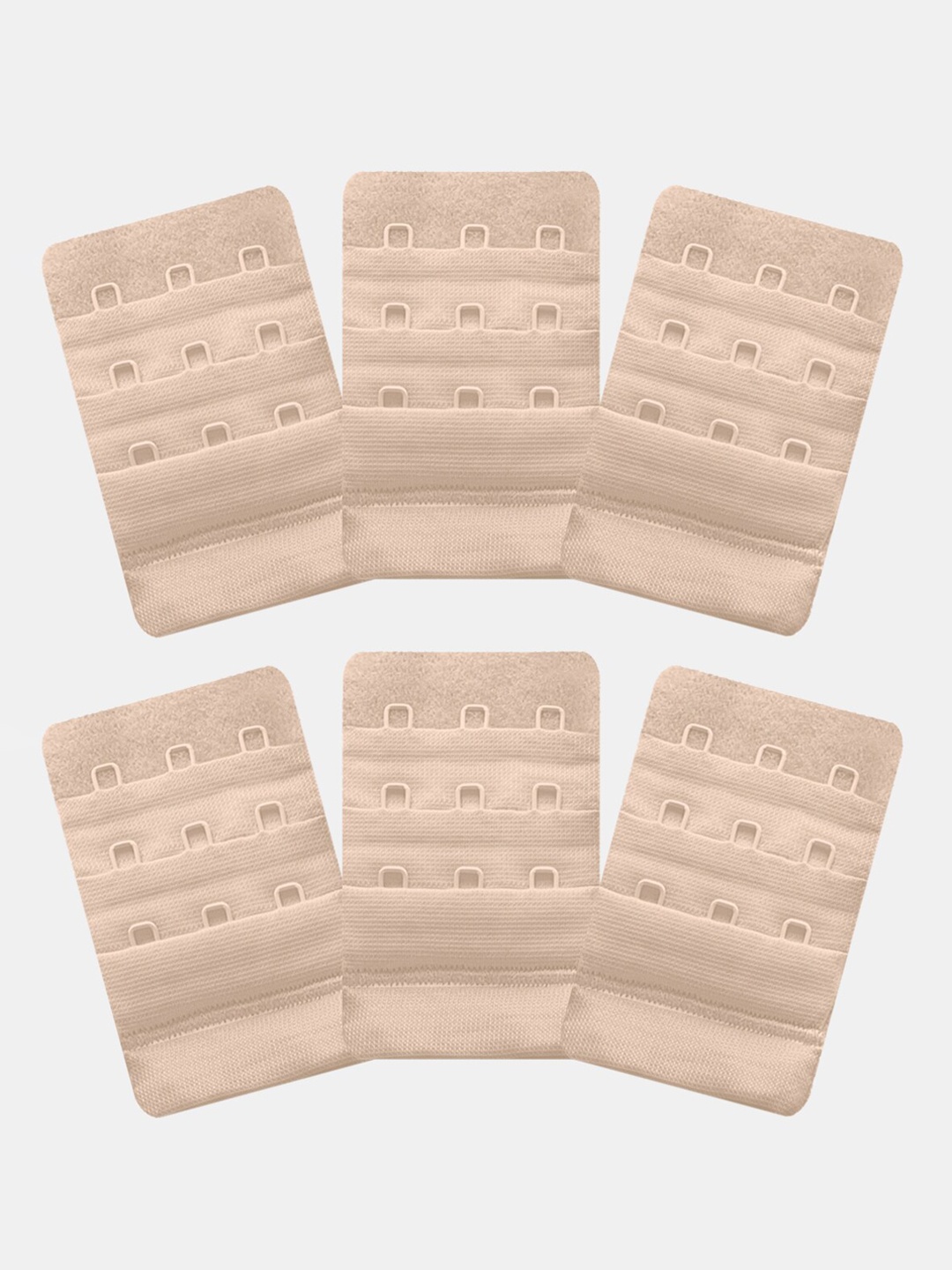 

Inner Sense Women Pack Of 6 Beige Solid Hook & Eye Bra Extenders