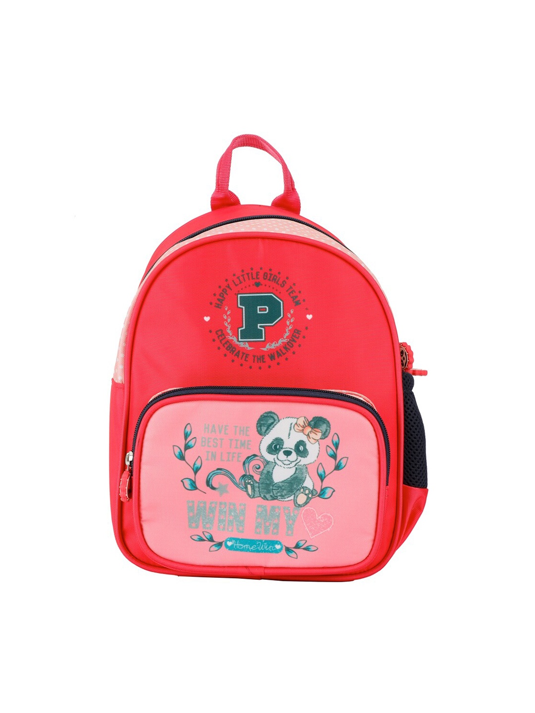 

QIPS Girls Pink & Grey Printed Backpack