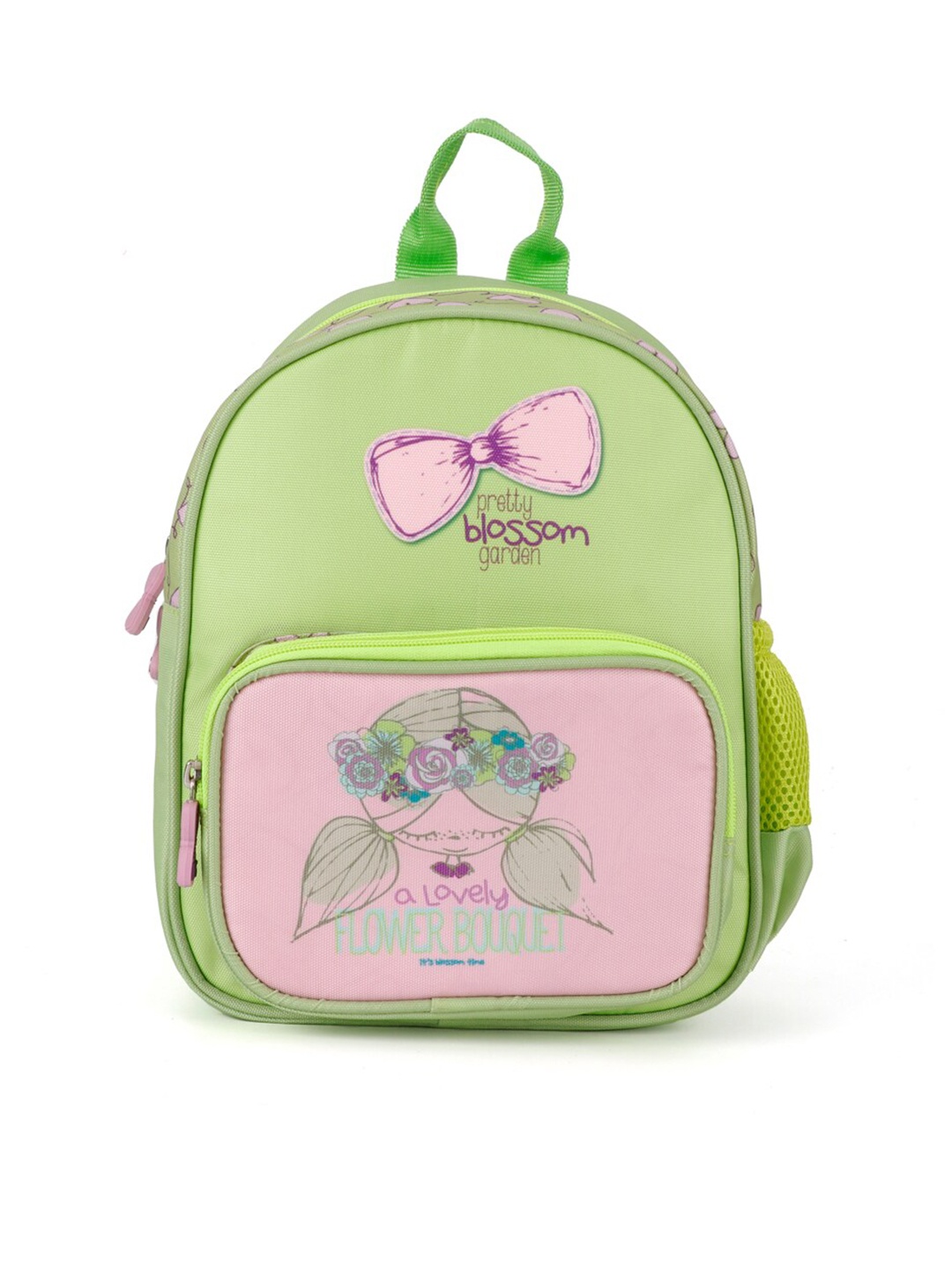 

QIPS Girls Sea Green & Pink Graphic Printed Small Backpack