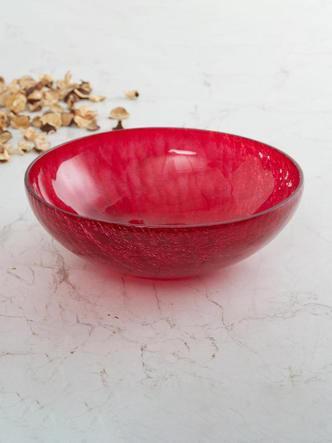

Homecentre Red Solid Mabel Crackle Bowl