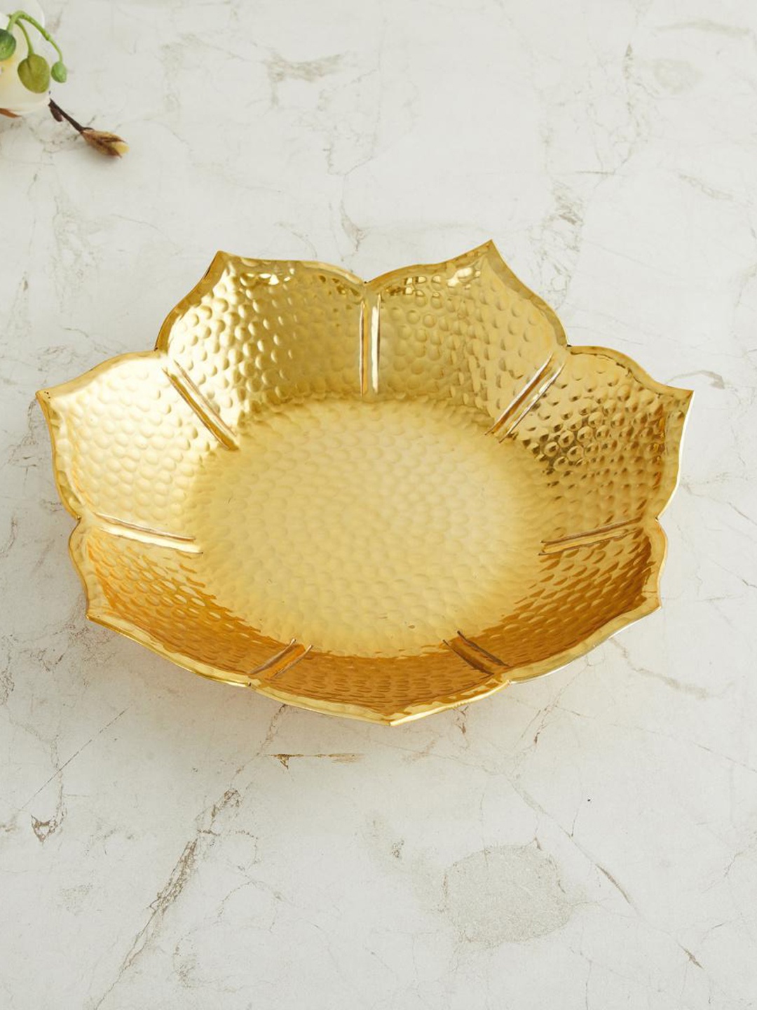 

Home Centre Gold-Toned Fiesta Gian Textured Decorative Flower Bowl