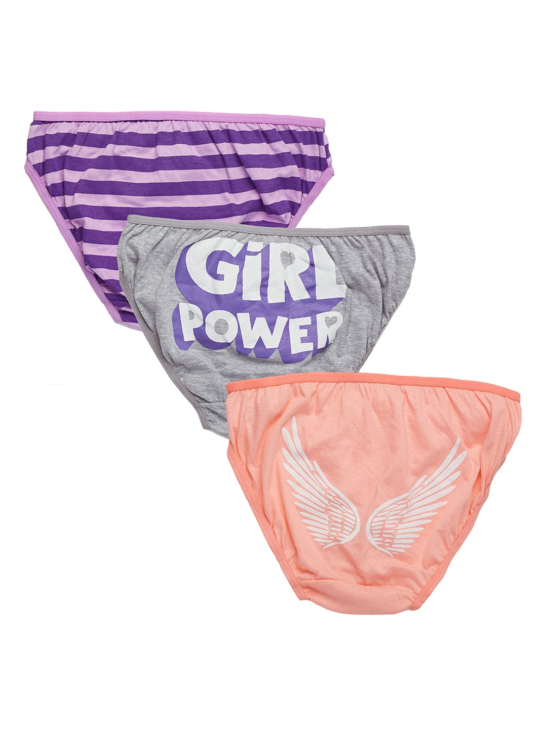 

You Got Plan B Girls Pack Of 3 Printed Basic Briefs UG-Cool: 8-10, Grey