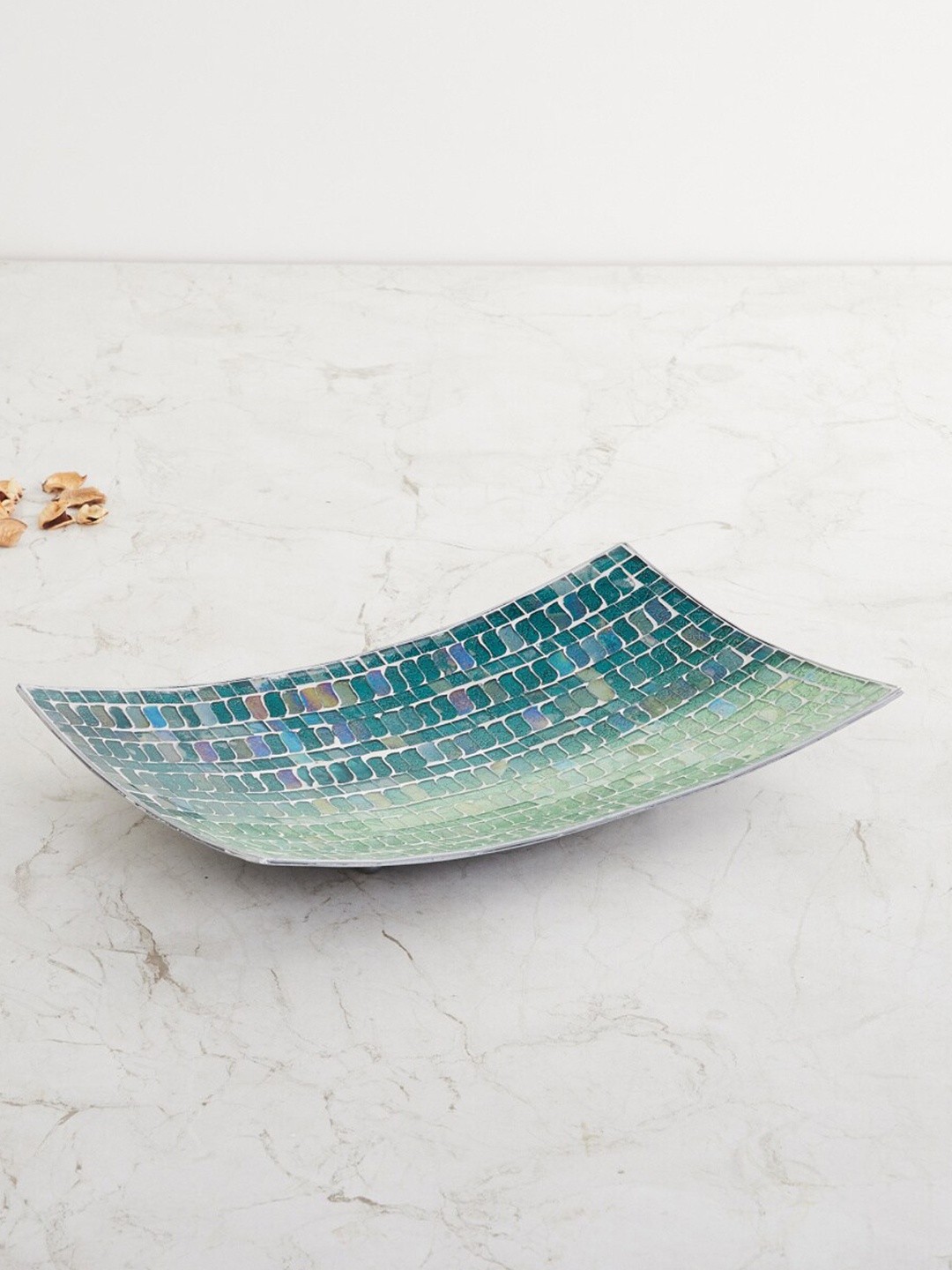 

Home Centre Teal & Green 1 Pieces Printed Glass Glossy Plates