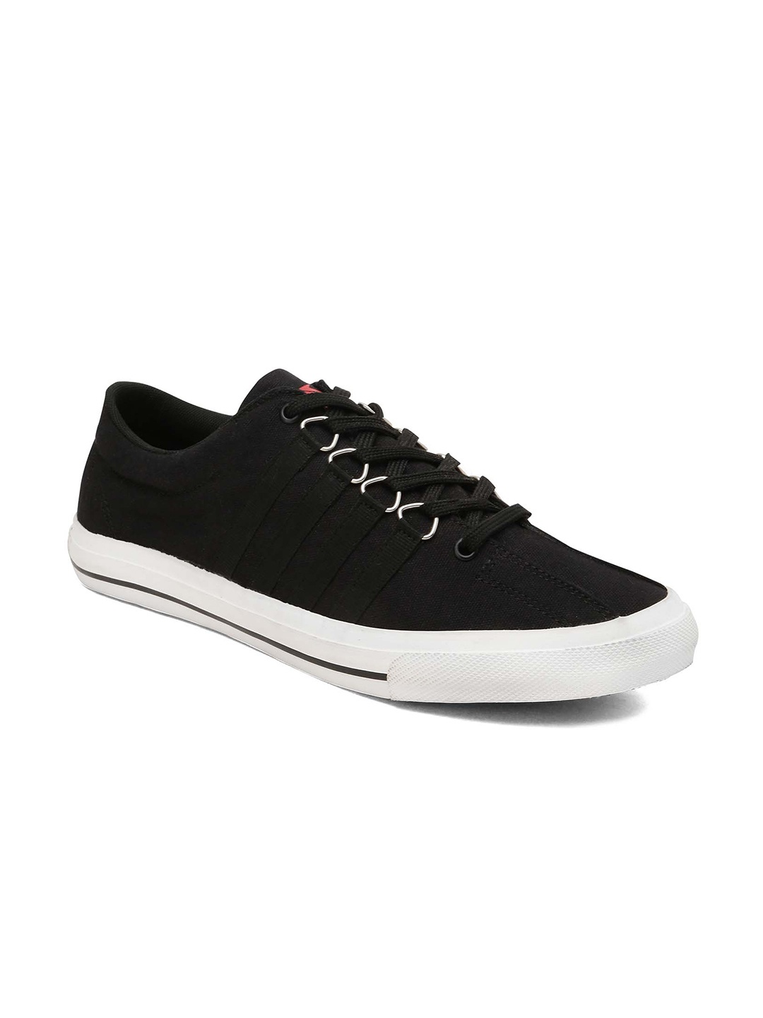 

Paragon Men Black & White Solid Regular Sneakers