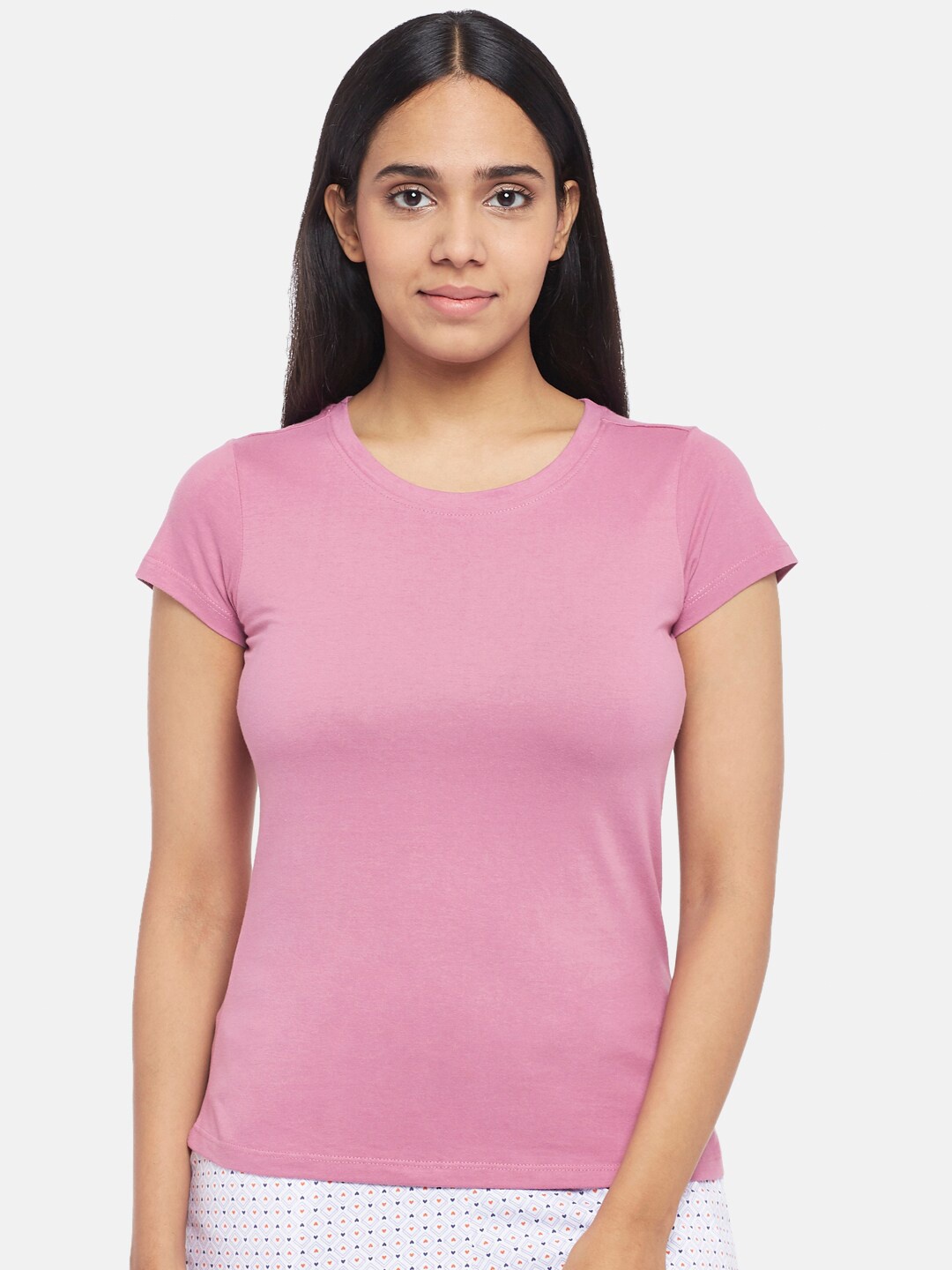 

Dreamz by Pantaloons Women Mauve Regular Lounge T shirt