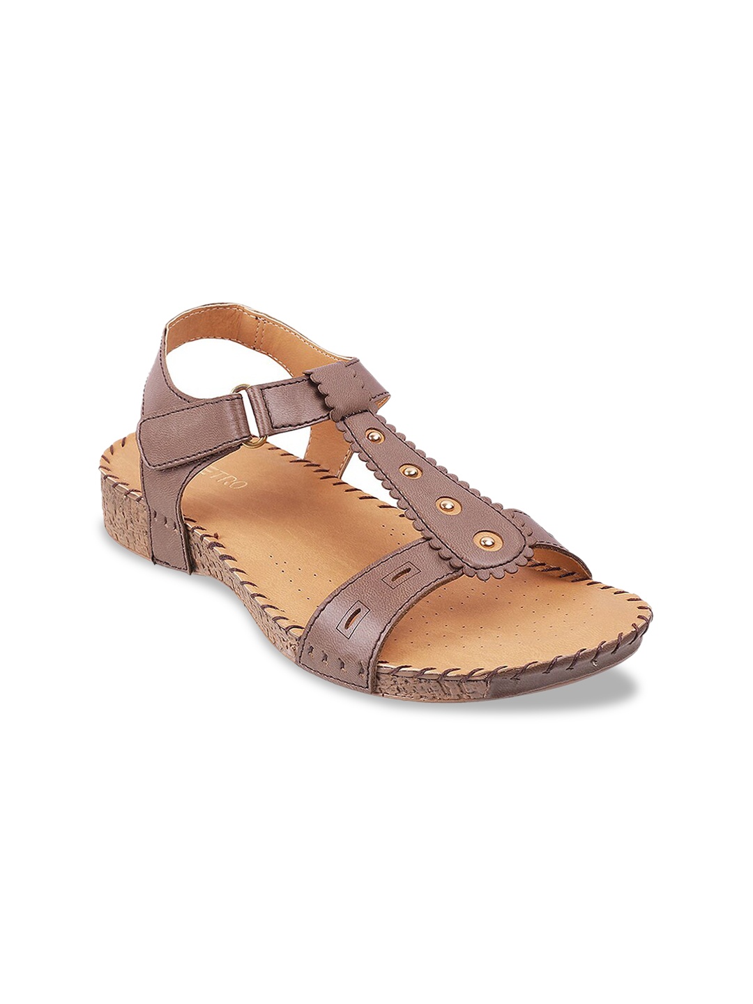 

Metro Brown Embellished Wedge Sandals