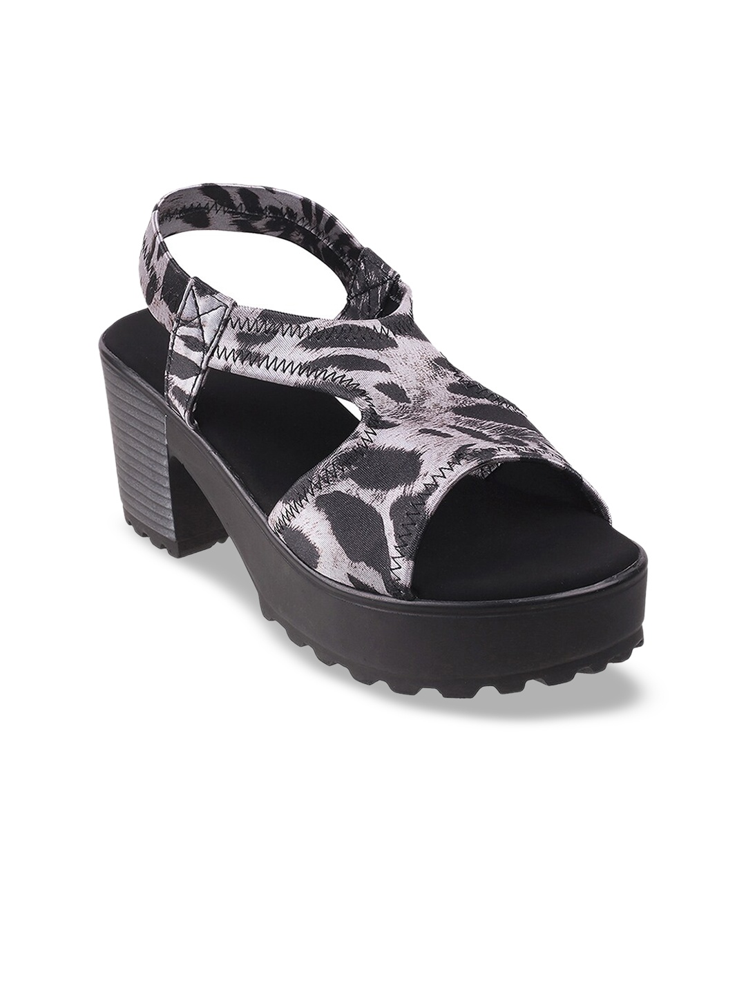 

Metro Women Black Printed Platform Mules