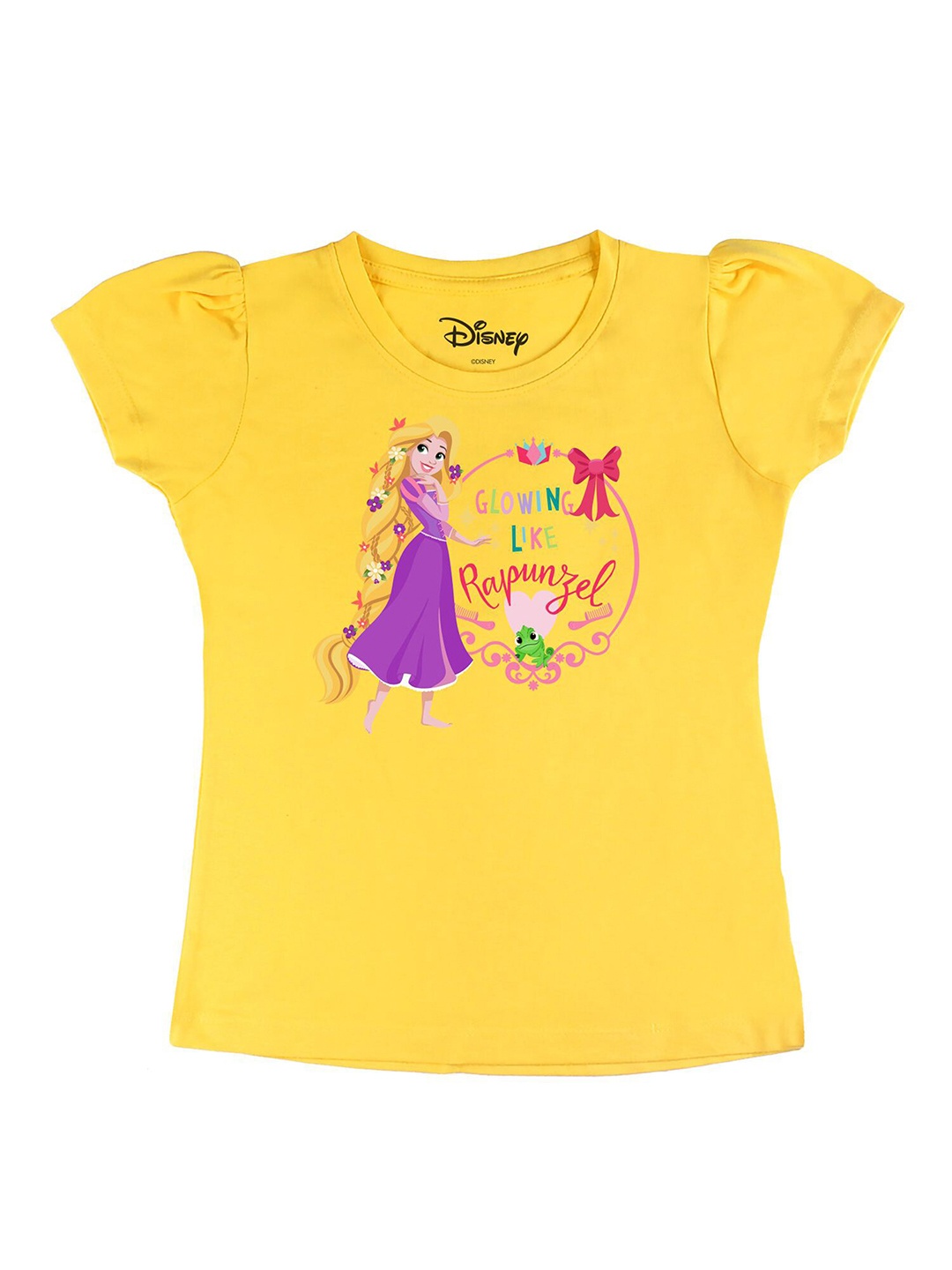 

Disney by Wear Your Mind Girls Yellow Printed T-shirt