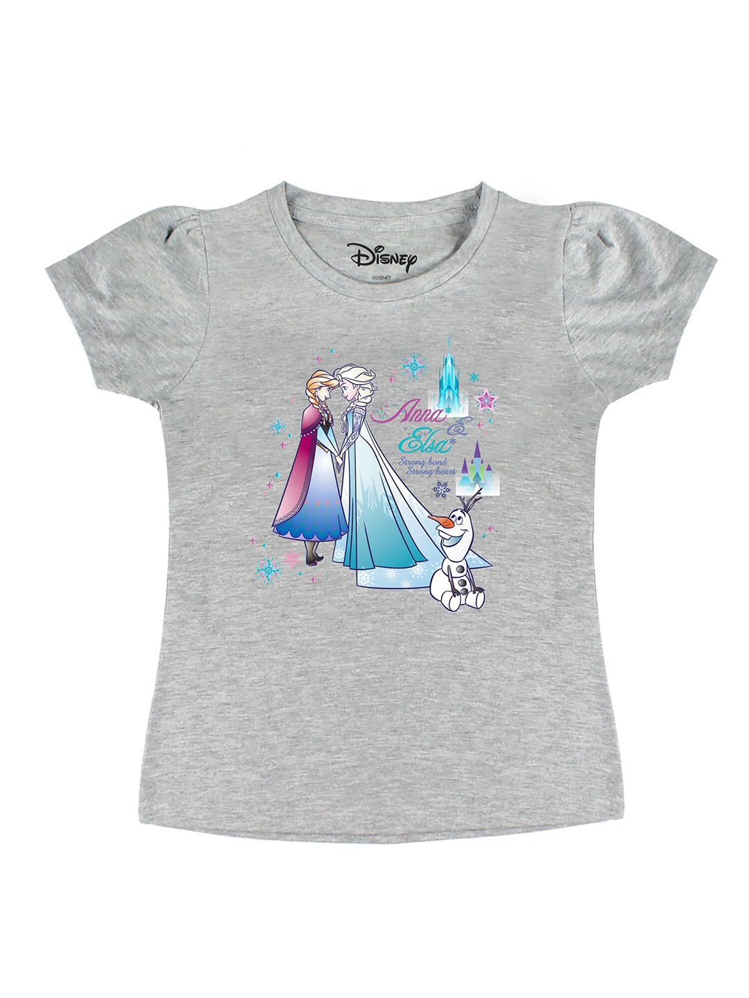 

Disney by Wear Your Mind Girls Grey & Multicoloured Printed T-shirt