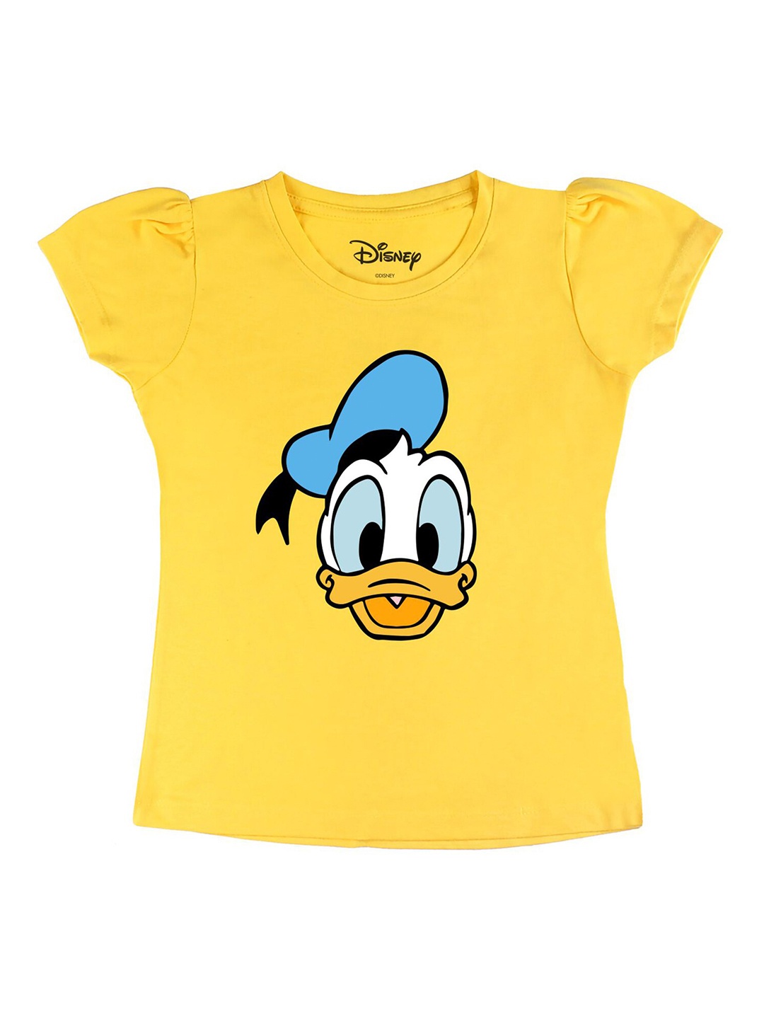 

Disney by Wear Your Mind Girls Yellow Mickey Character Printed Pure Cotton T-shirt