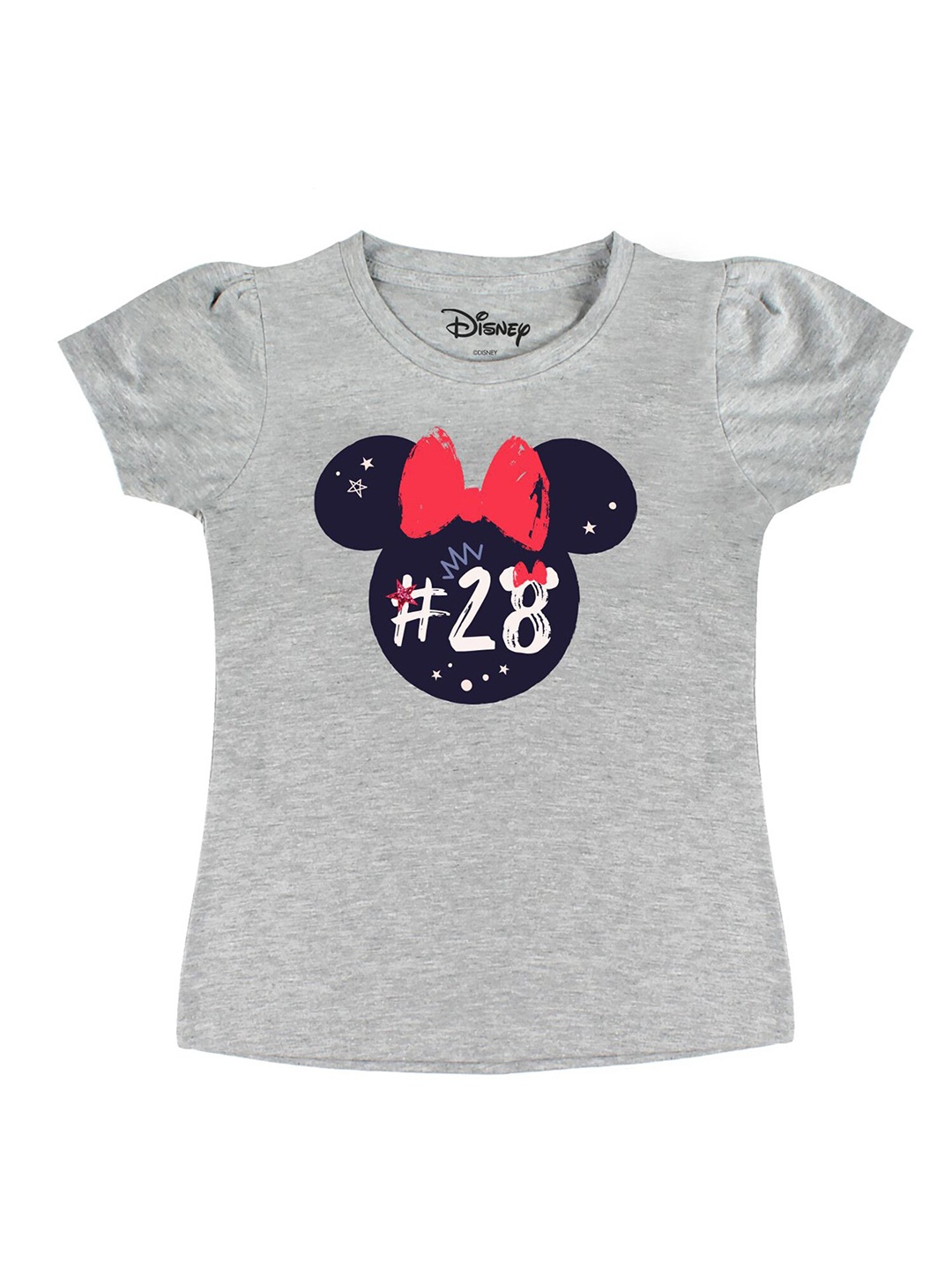 

Disney by Wear Your Mind Girls Grey Typography T-shirt