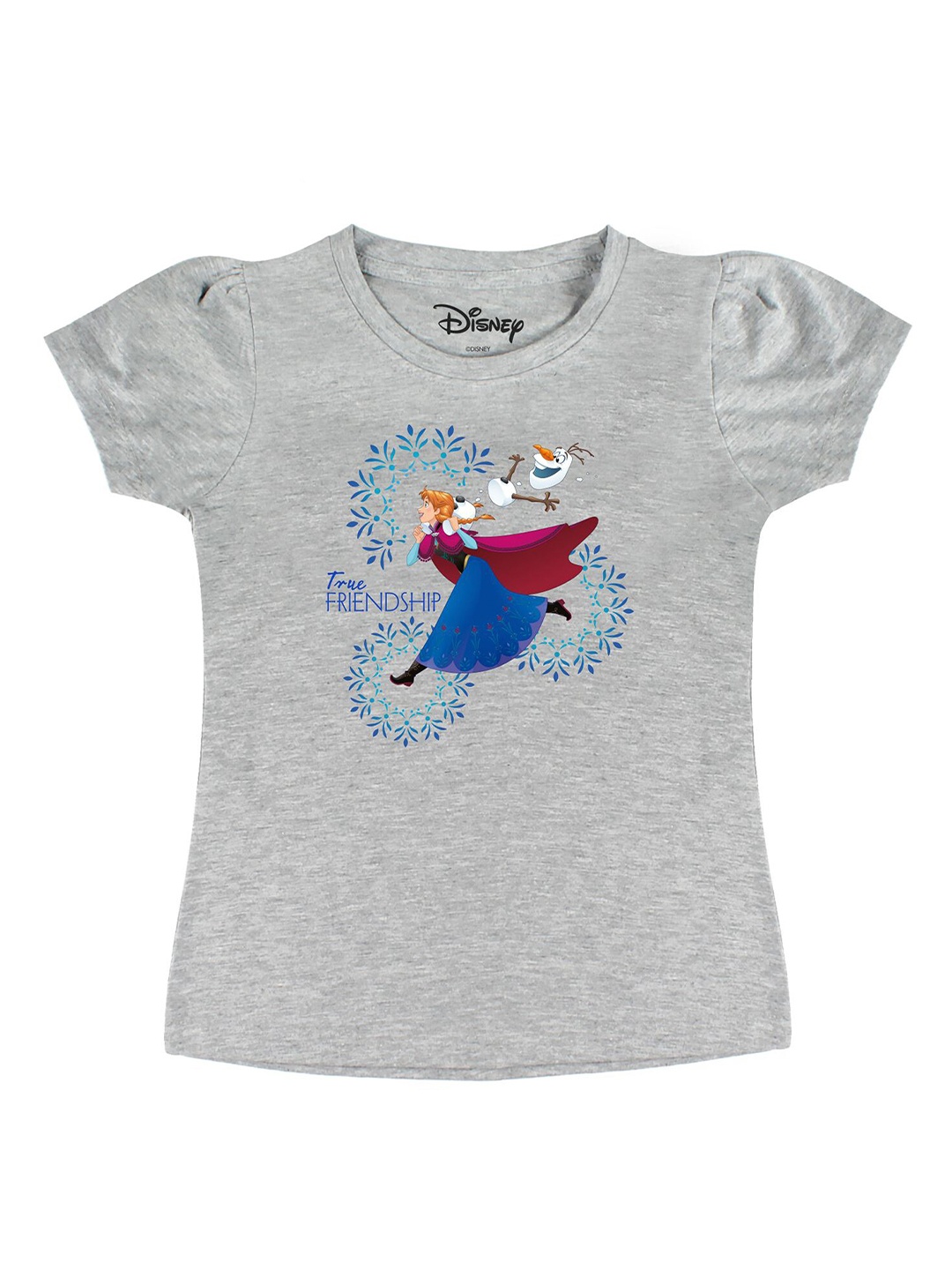 

Disney by Wear Your Mind Girls Grey Printed T-shirt