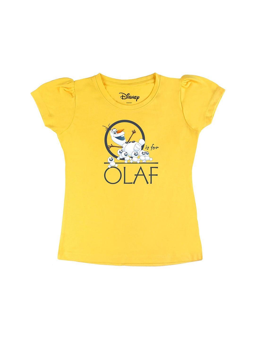 

Disney by Wear Your Mind Girls Yellow Printed V-Neck T-shirt