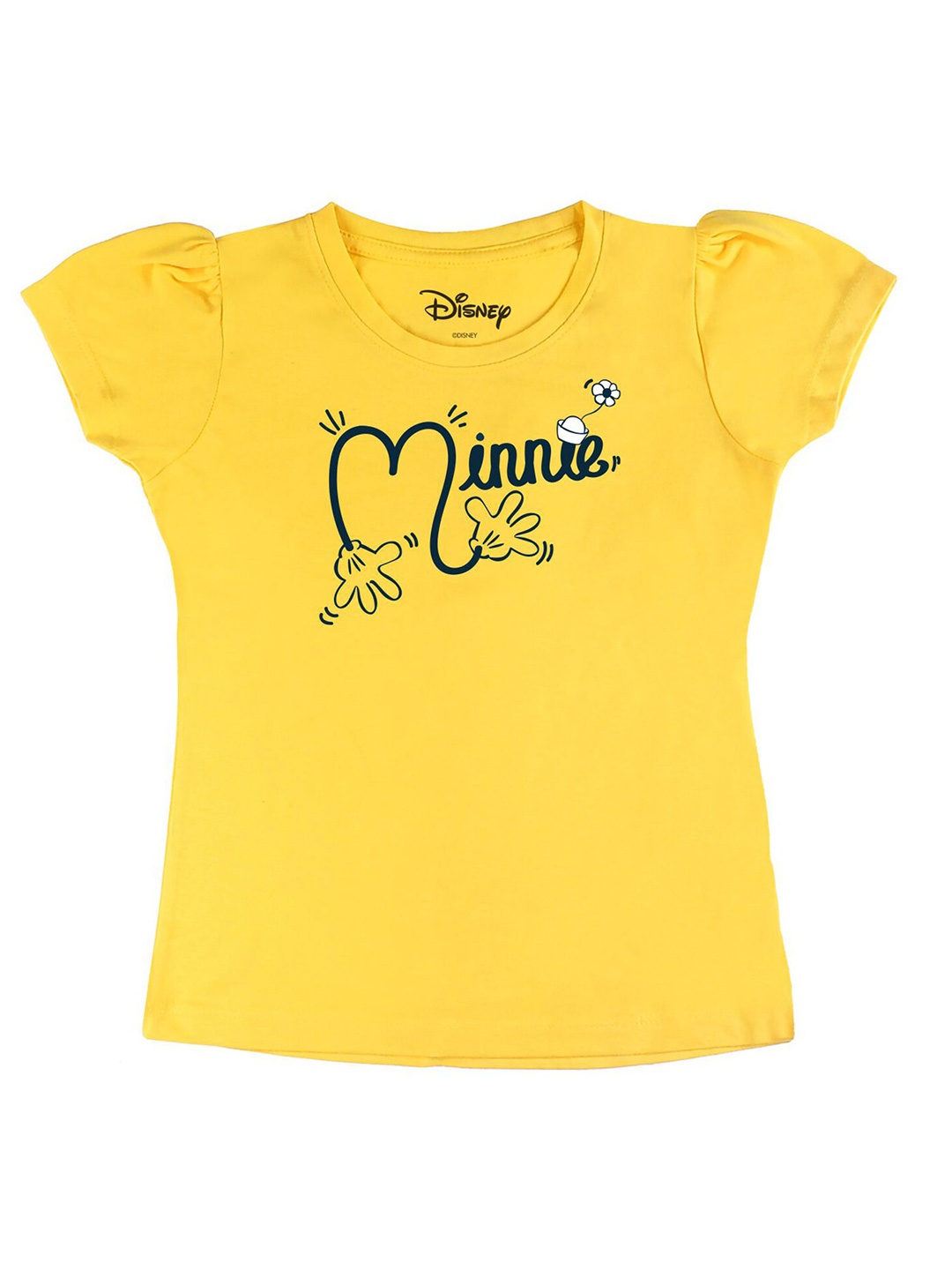 

Disney by Wear Your Mind Girls Yellow Printed T-shirt