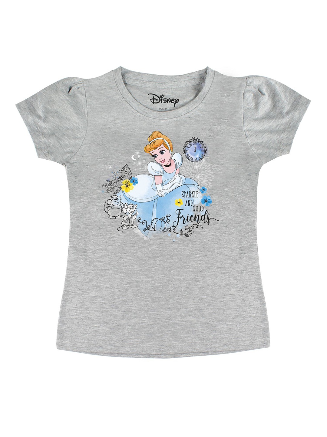 

Disney by Wear Your Mind Girls Grey Printed T-shirt
