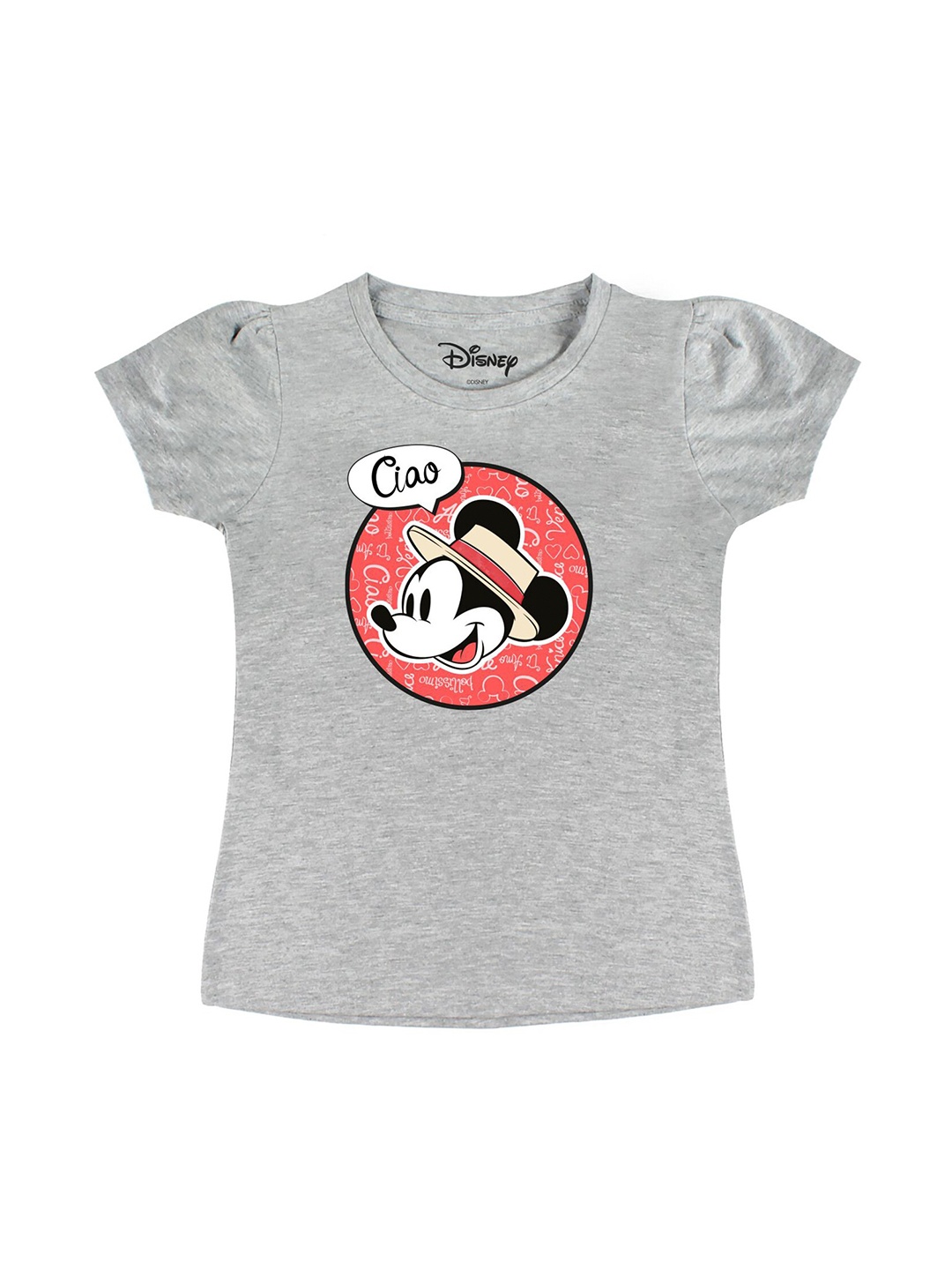 

Disney by Wear Your Mind Girls Grey Printed T-shirt