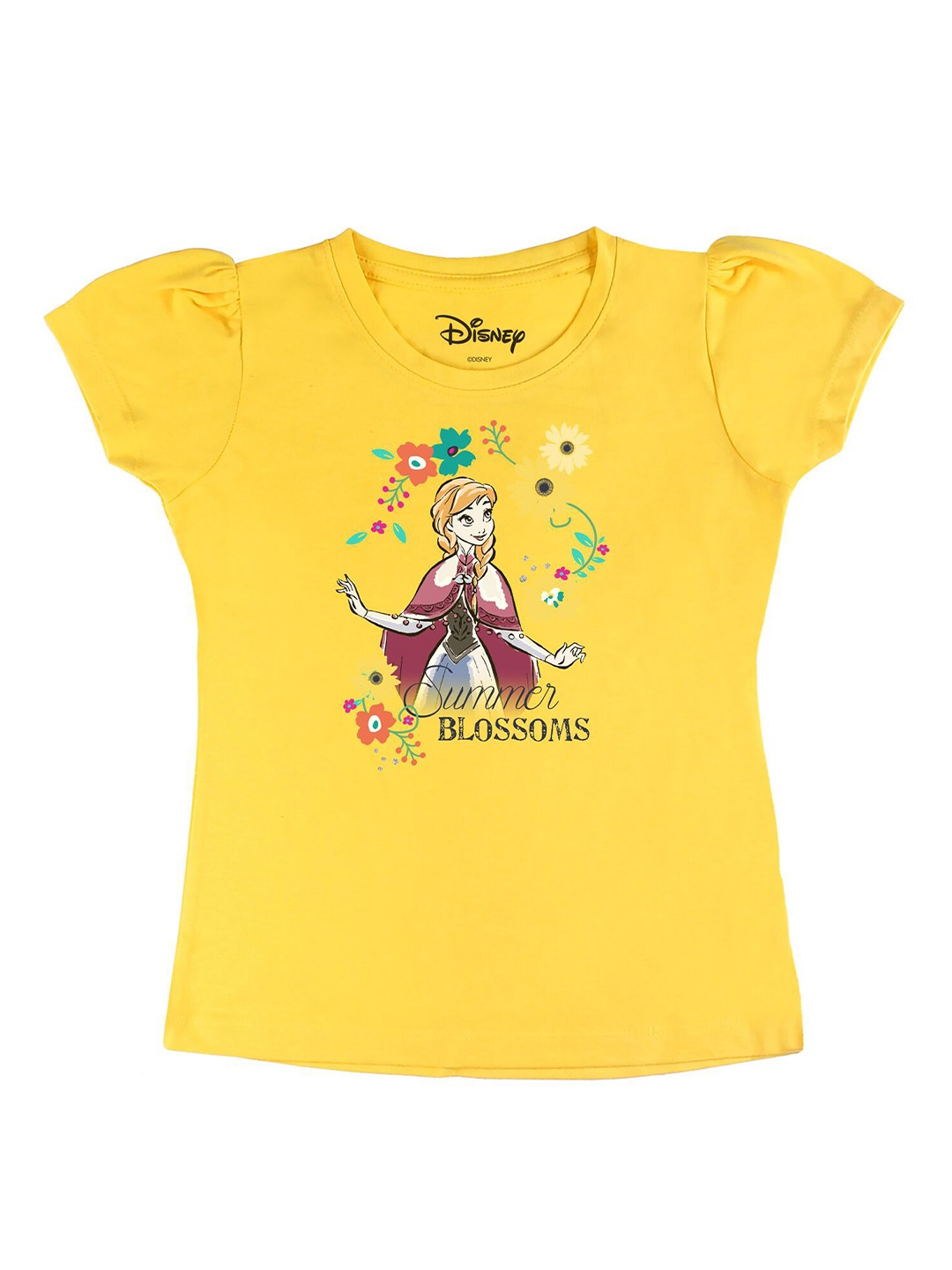 

Disney by Wear Your Mind Girls Yellow Printed T-shirt