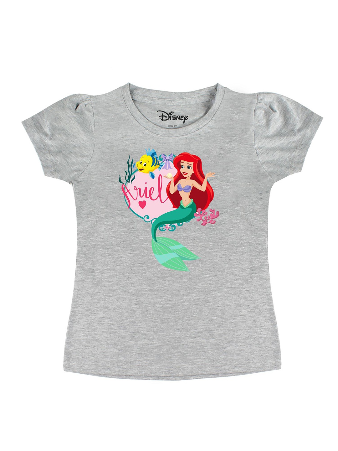 

Disney by Wear Your Mind Girls Grey Printed T-shirt