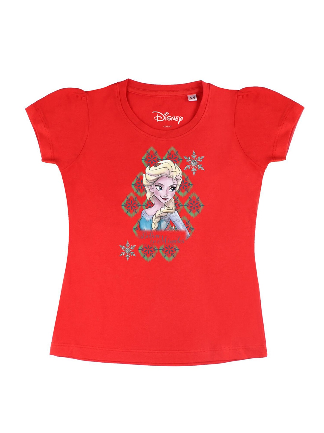 

Disney by Wear Your Mind Girls Red Printed T-shirt