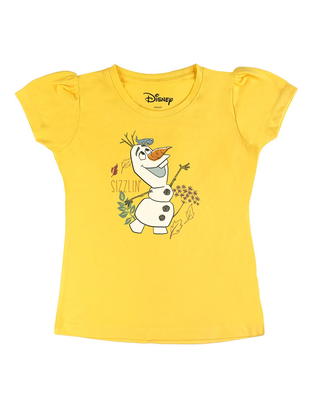 

Disney by Wear Your Mind Girls Yellow Printed T-shirt