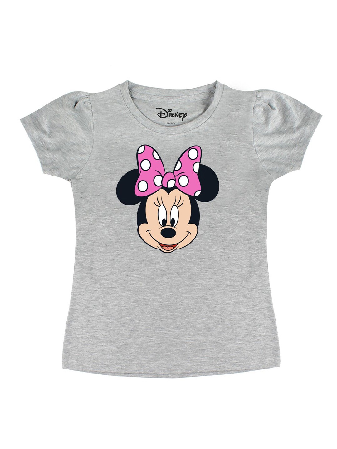 

Disney by Wear Your Mind Girls Grey Typography Printed Extended Sleeves T-shirt