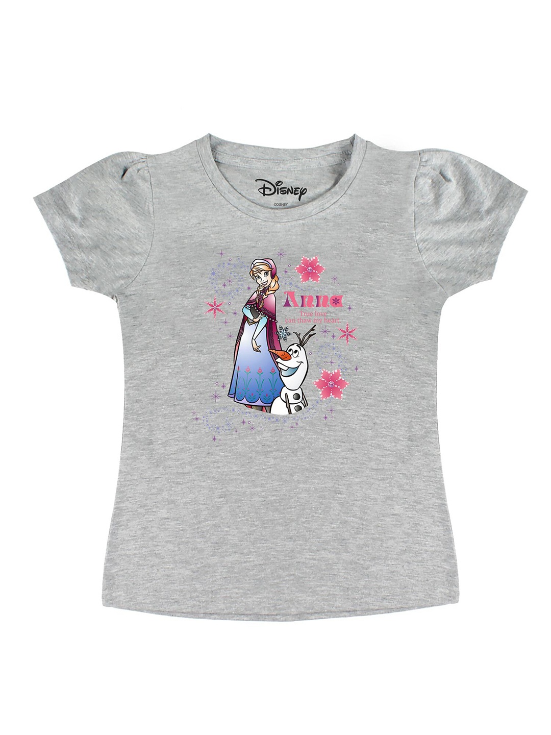 

Disney by Wear Your Mind Girls Grey Printed T-shirt