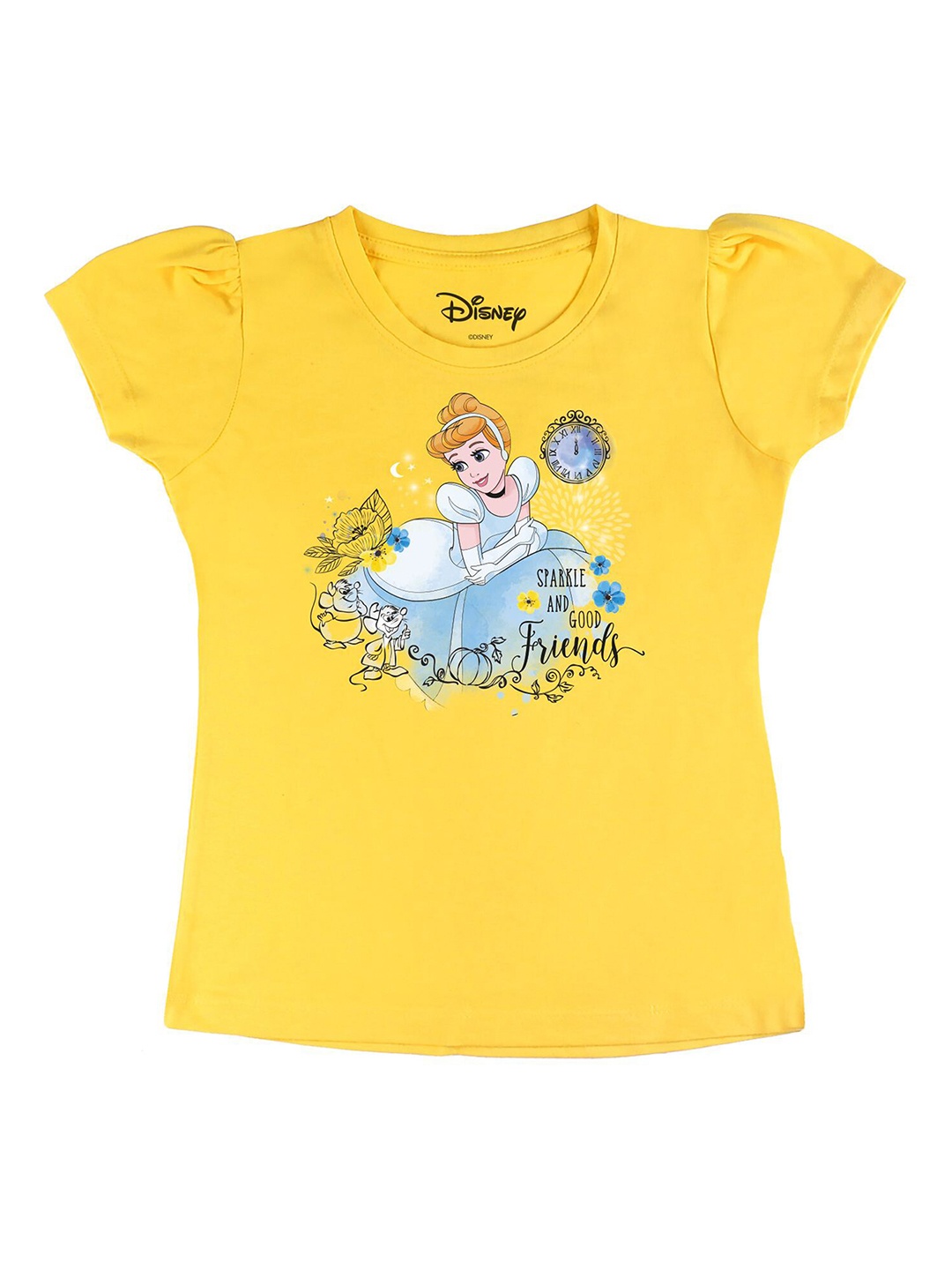 

Disney by Wear Your Mind Girls Yellow Printed T-shirt