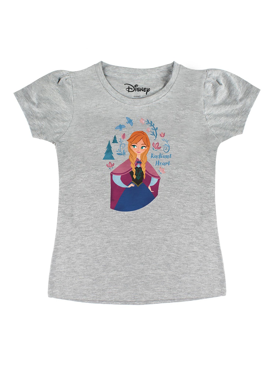 

Disney by Wear Your Mind Girls Grey Printed T-shirt
