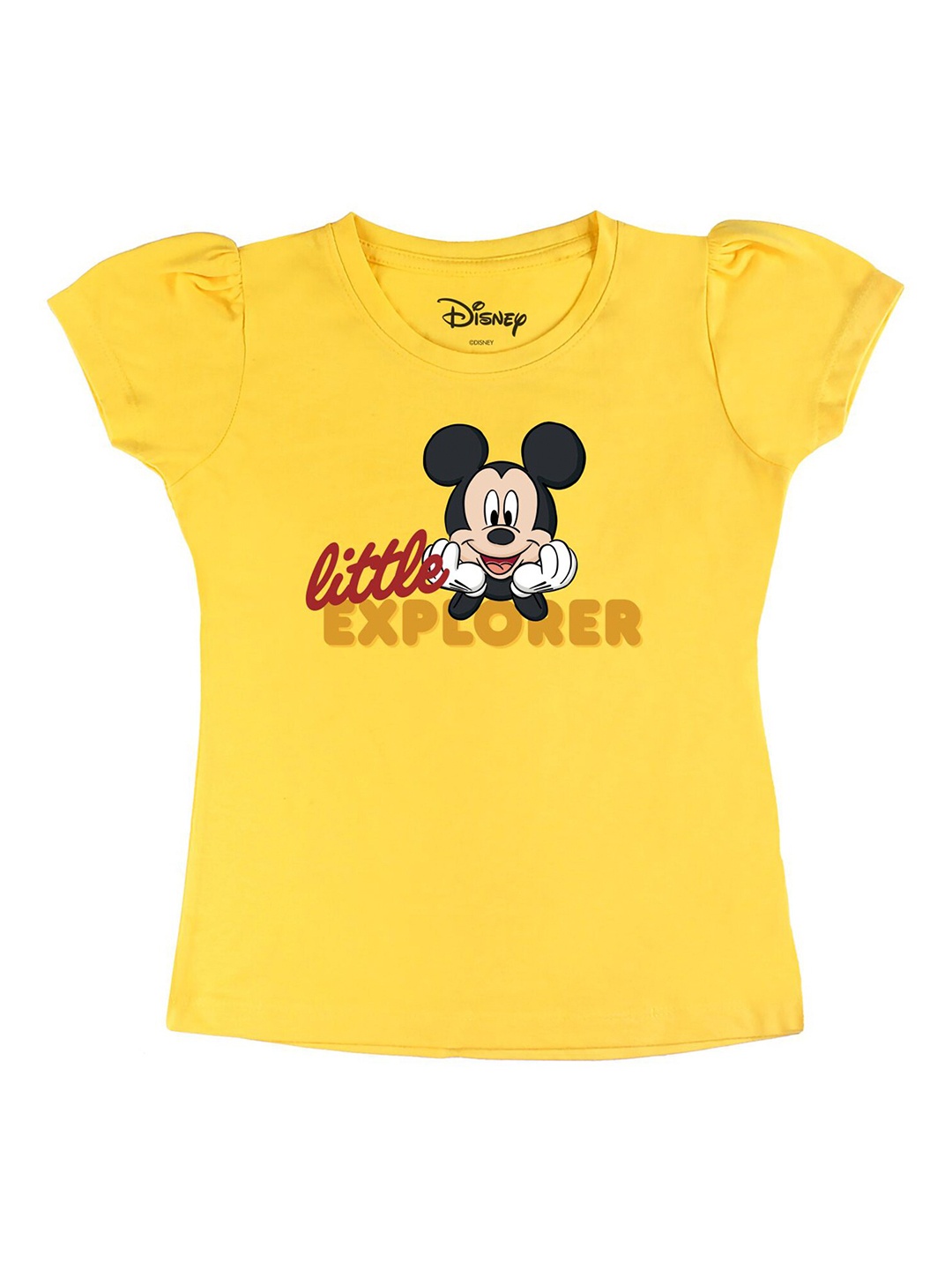 

Disney by Wear Your Mind Girls Yellow Printed T-shirt