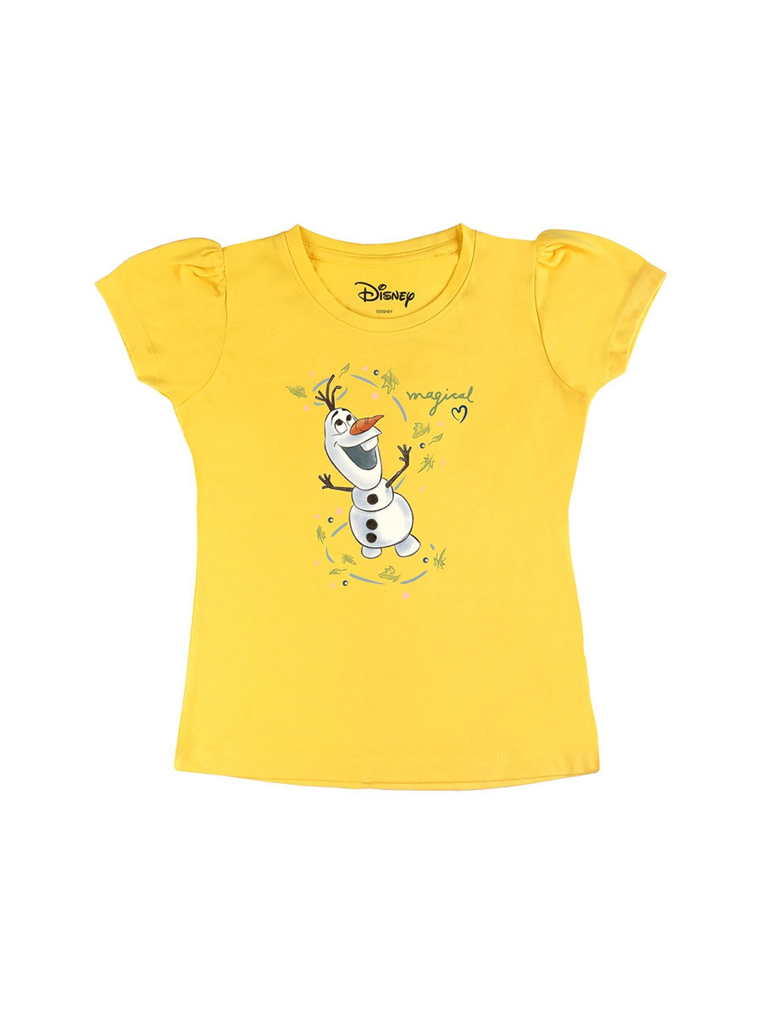 

Disney by Wear Your Mind Girls Yellow Printed T-shirt