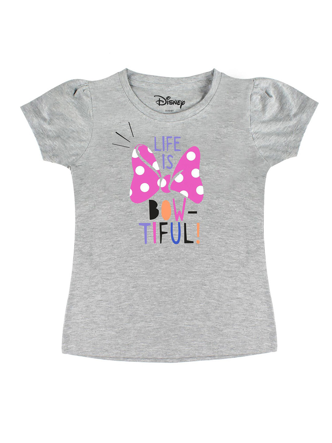 

Disney by Wear Your Mind Girls Grey Printed T-shirt