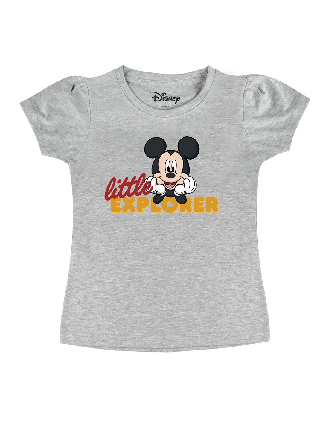 

Disney by Wear Your Mind Girls Grey Printed Extended Sleeves T-shirt