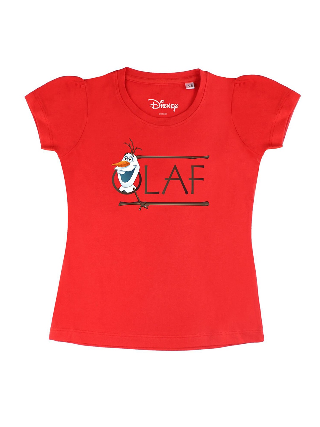 

Disney by Wear Your Mind Girls Red Typography Printed T-shirt