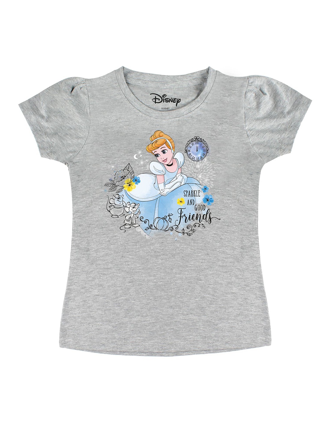 

Disney by Wear Your Mind Girls Grey Printed T-shirt