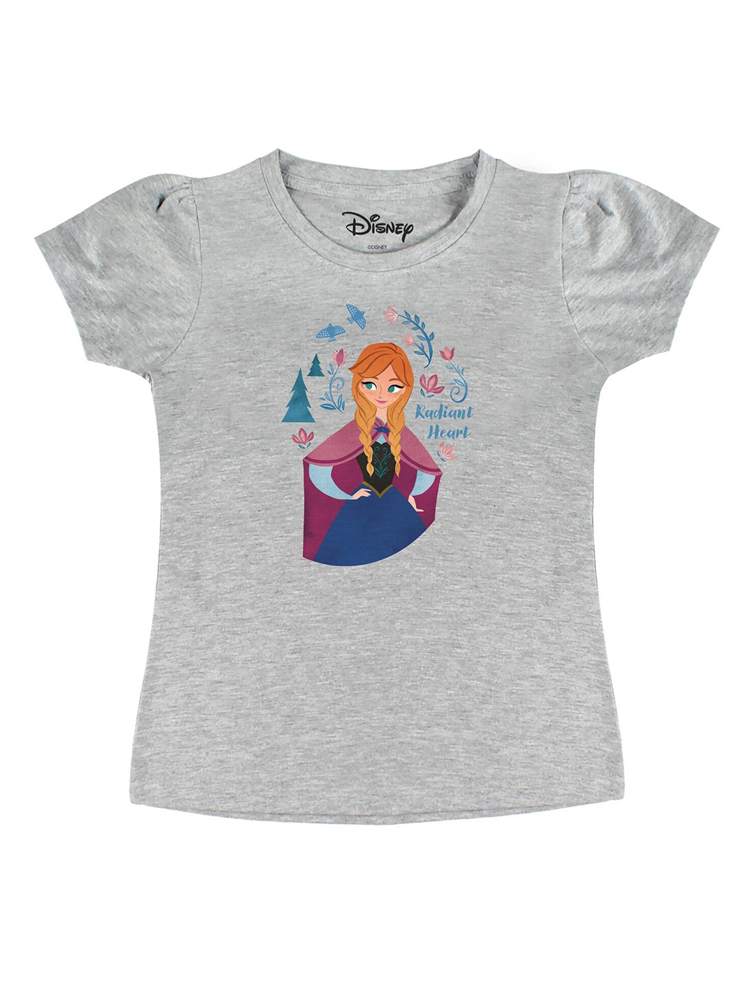 

Disney by Wear Your Mind Girls Grey Printed T-shirt