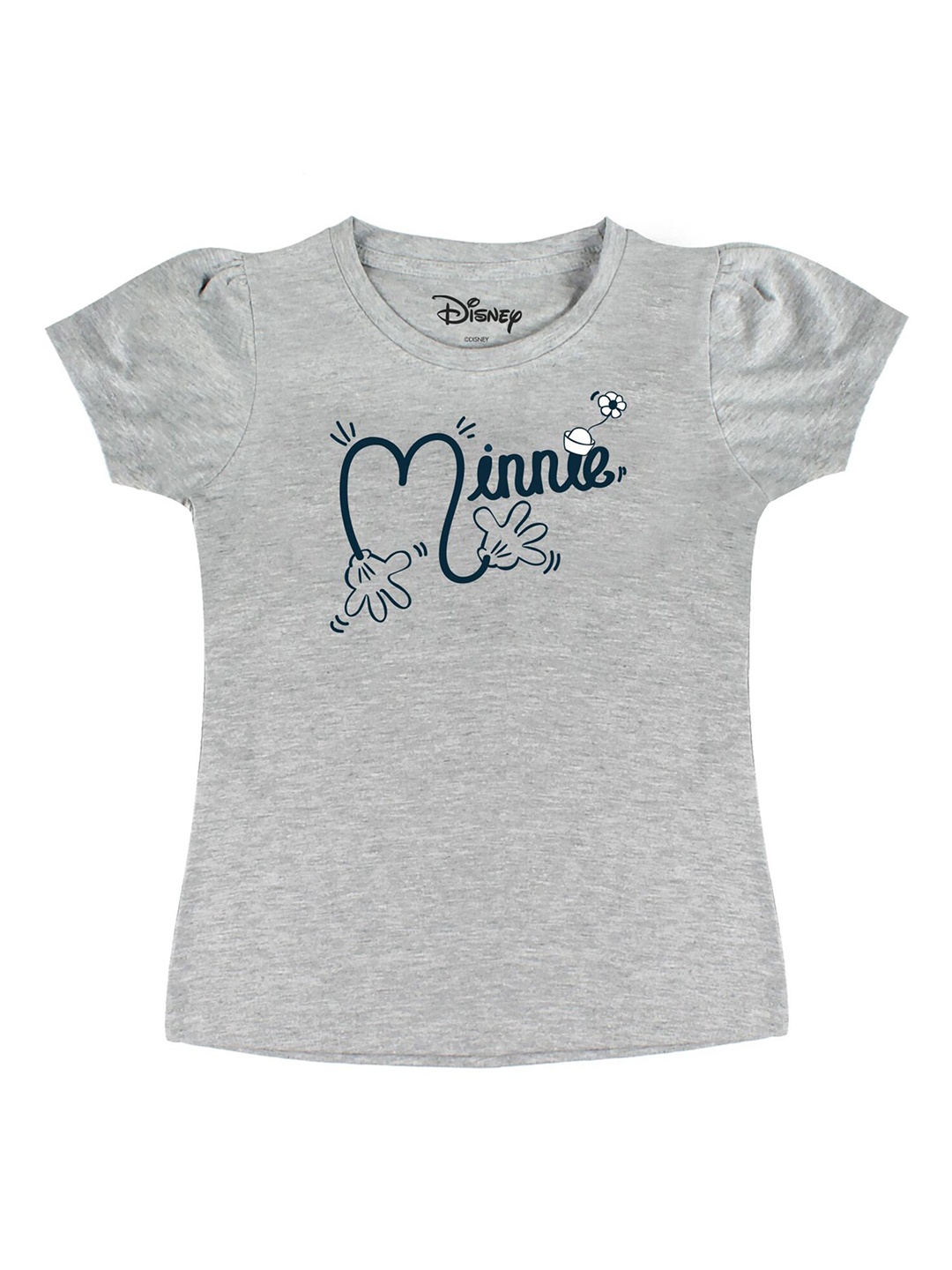 

Disney by Wear Your Mind Girls Grey Printed Cotton Pure Cotton T-shirt