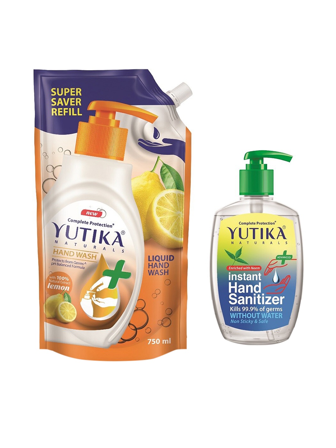 

YUTIKA 750ML Lemon Hand Wash Comes With Instant 200ML Hand Sanitizer, Yellow