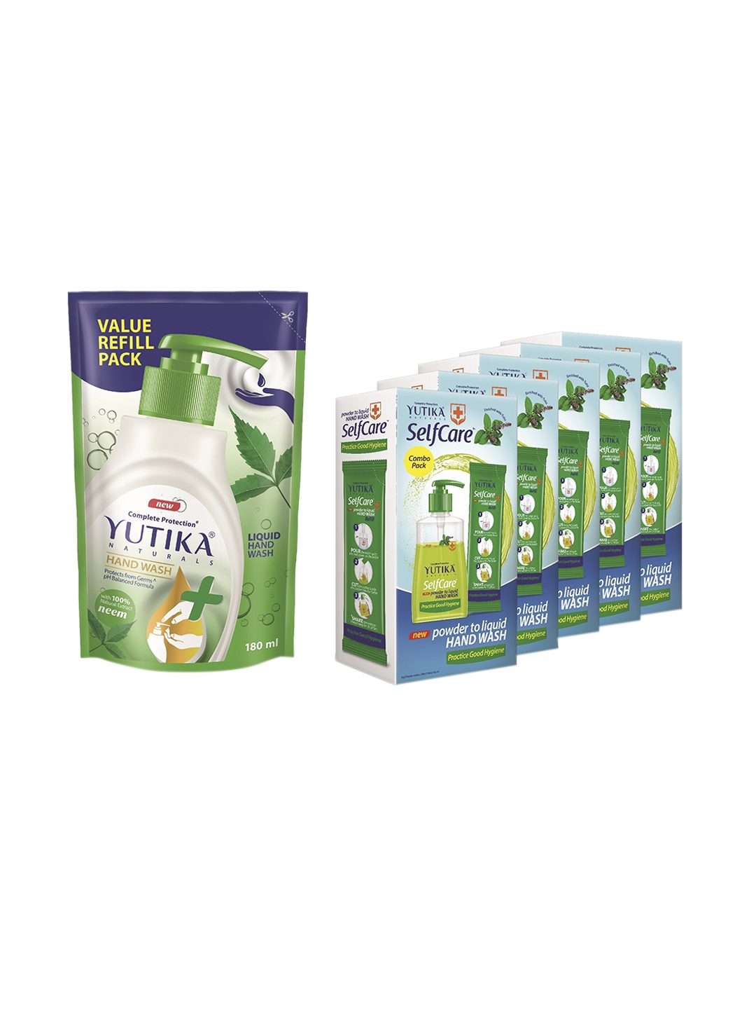 

YUTIKA 180ML Neem Hand Wash With Selfcare Powder To Liquid Hand Wash, Green