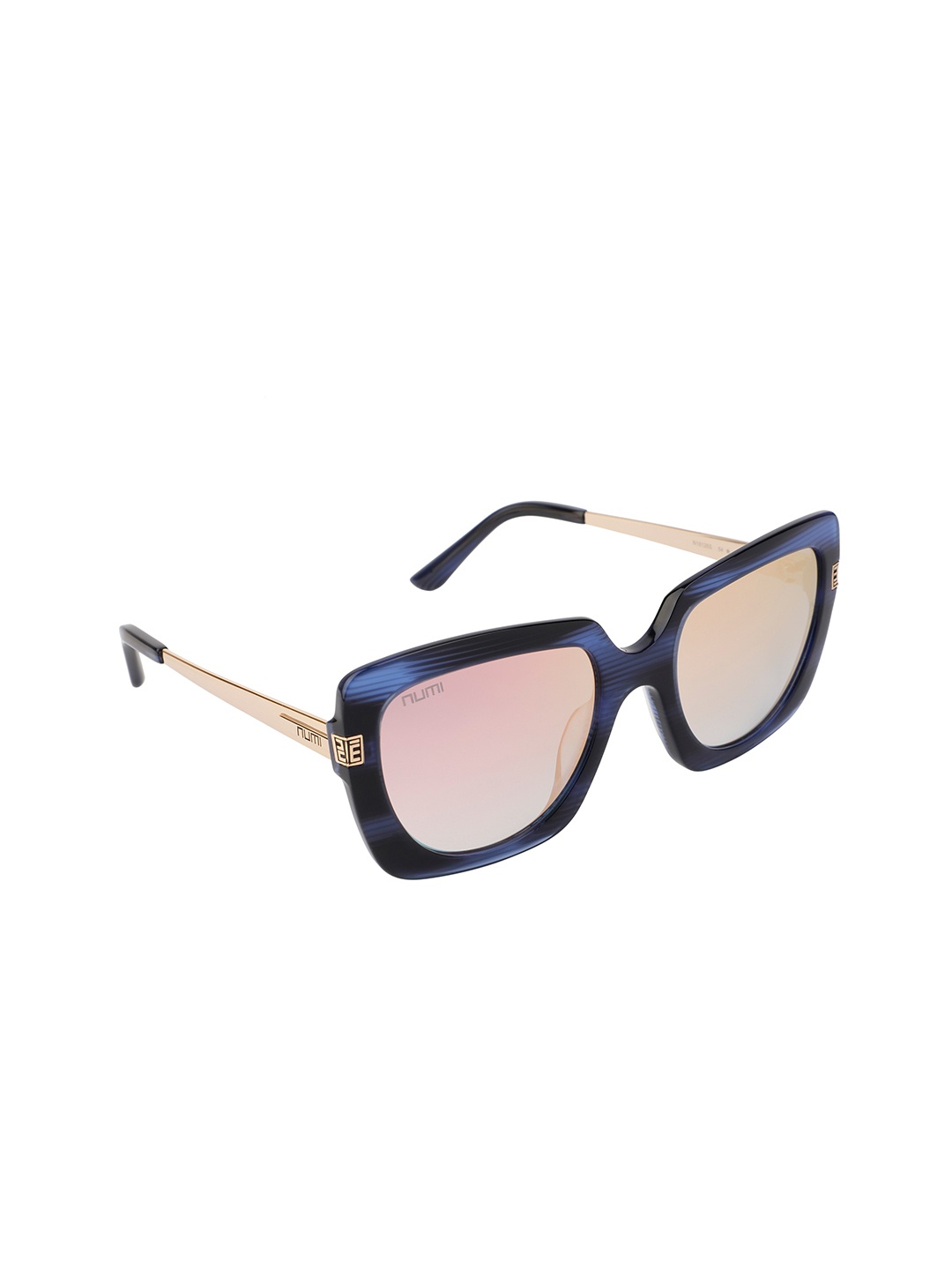 

NUMI Women Pink Lens & Blue Full Rim Oversized Sunglasses N18126SCL3