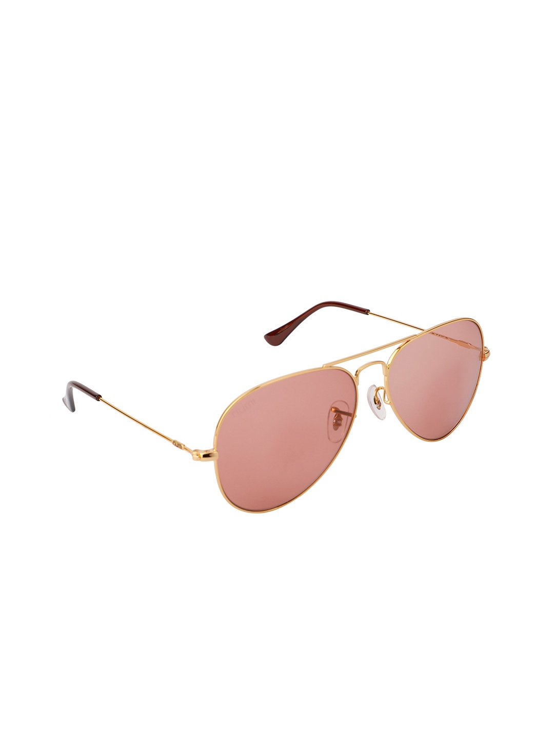 

NUMI Unisex Pink Lens & Gold-Toned Aviator Sunglasses with UV Protected Lens-N18146SCL6